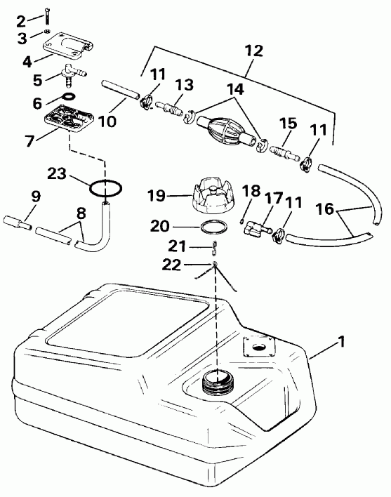 ��������� �������� ����� Evinrude E125ESXESS 1990  - el Tank / el Tank