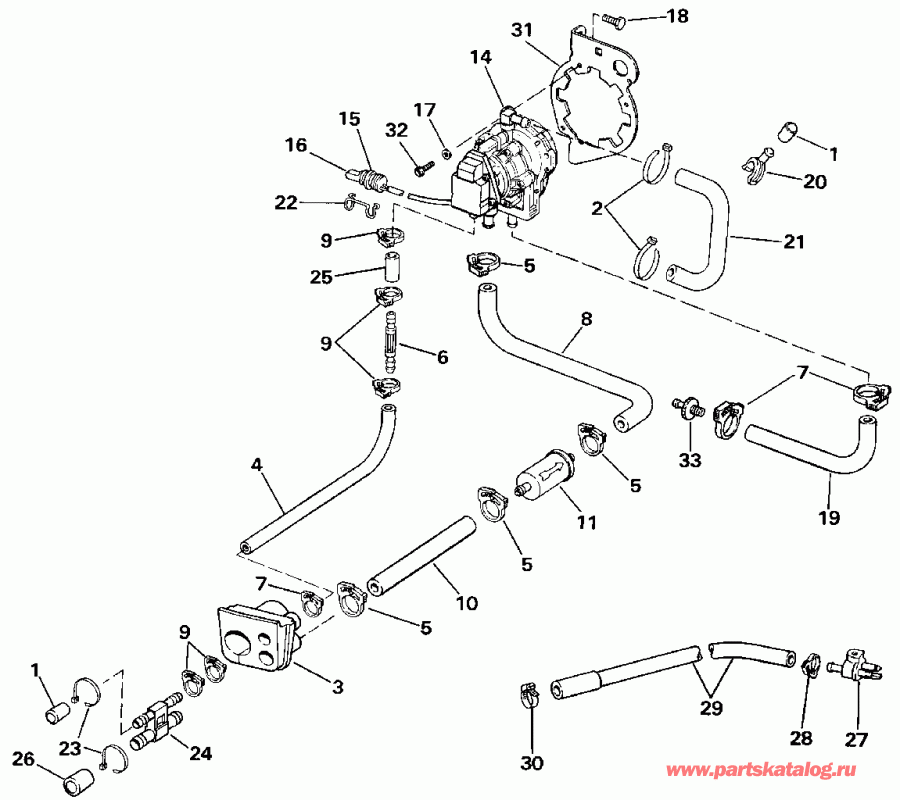 ����� EVINRUDE E125ESXESS 1990  - o2 Pump Esx Models Only / o2 ����� Esx Models Only