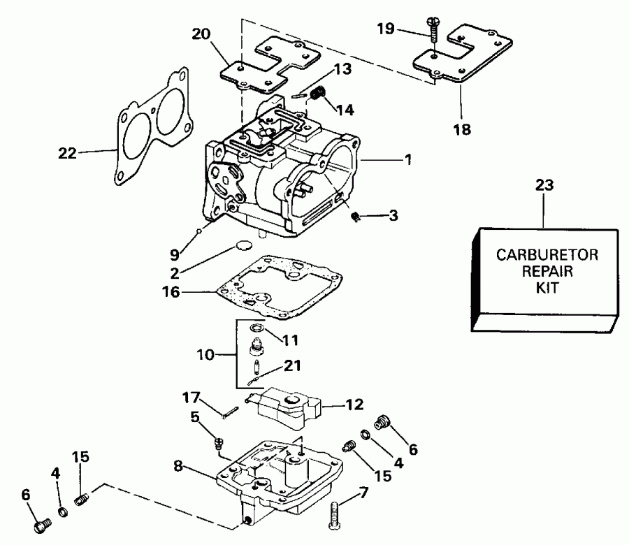��������� EVINRUDE E155WTXESM 1990  - rburetor