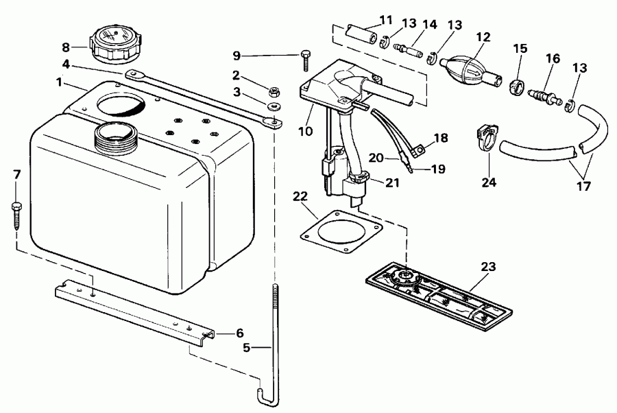 �������� ��������� ����� EVINRUDE E155WTXESM 1990  - .8 Gallon - 8 ������