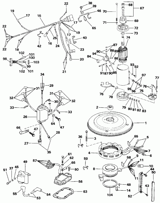 ��������� �������� ����� Evinrude E175STLESE 1990  - 150 Models - 150 Models