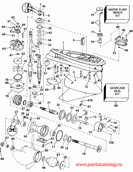 �������� ��������� ����� EVINRUDE E200CXESM 1990  - Counter Rotation