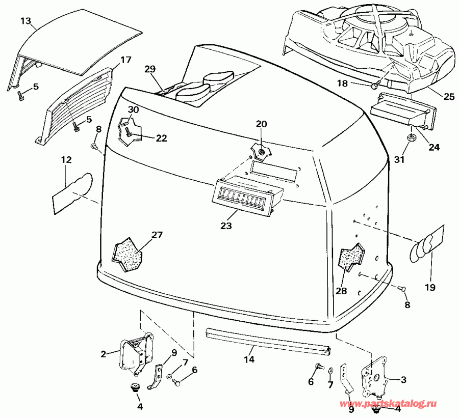 ����� EVINRUDE E200TXESM 1990  - Johnson - 185 / Johnson - 185