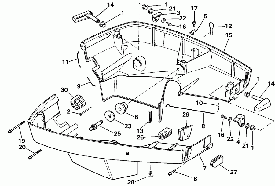 ��������� �������� ����� EVINRUDE E200TXESM 1990  - wer ������ ��������� (�����) / wer Engine Cover
