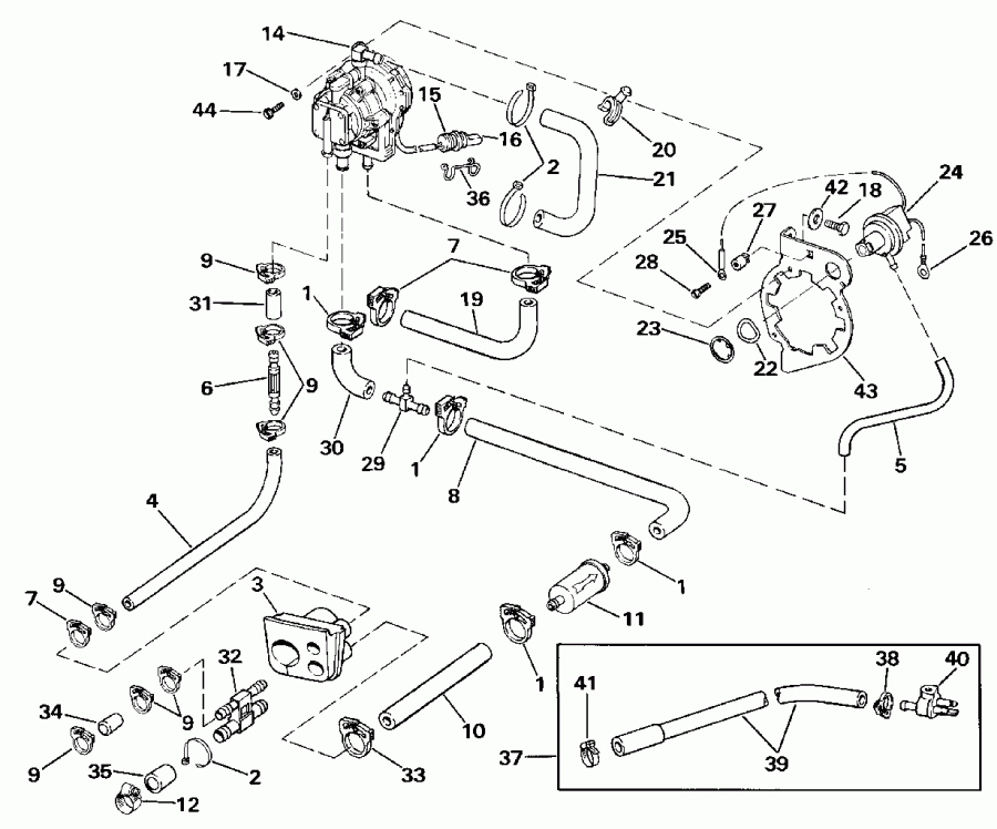 ��������� ��������� EVINRUDE E225PLESS 1990  - o2 ����� - o2 Pump