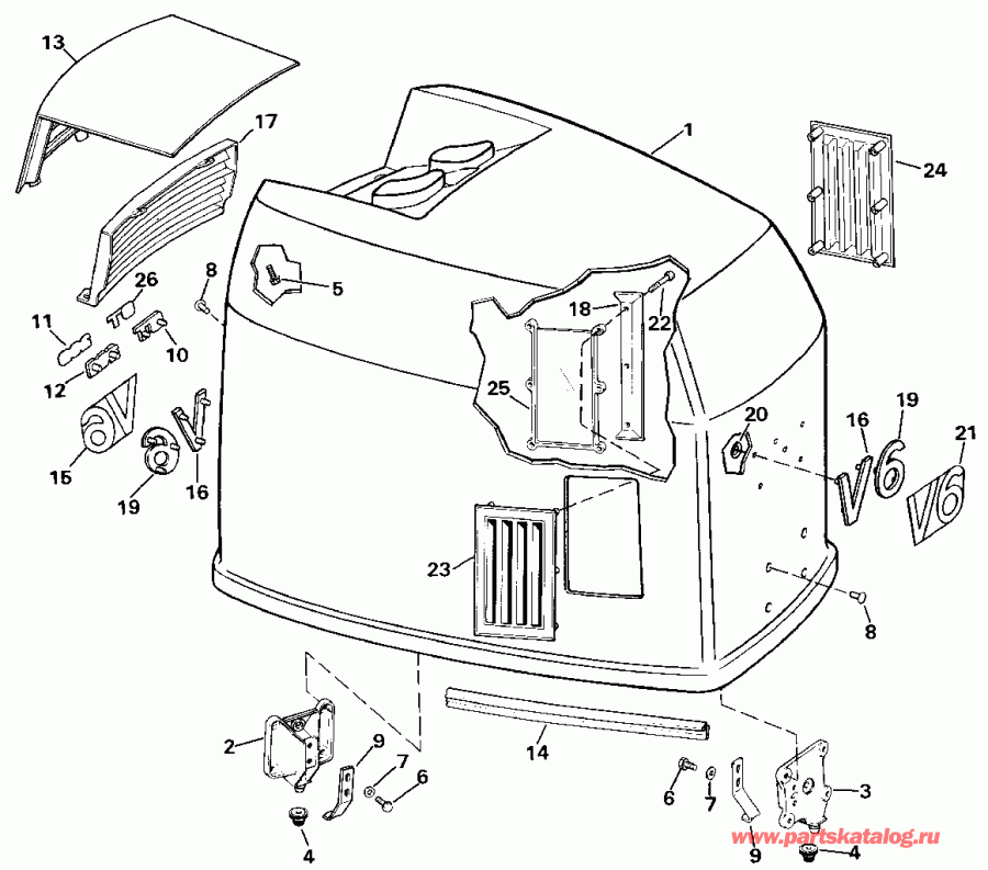 ��������� ��������� Evinrude E225PXESS 1990  - Johnson - 200 Stl, Ve200sl / Johnson - 200 Stl, Ve200sl