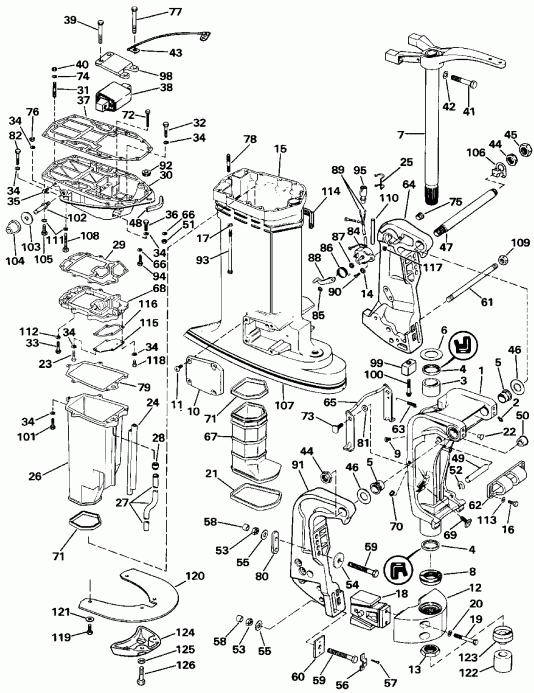 ��������� ����� EVINRUDE E225PXESS 1990  - dsection - dsection