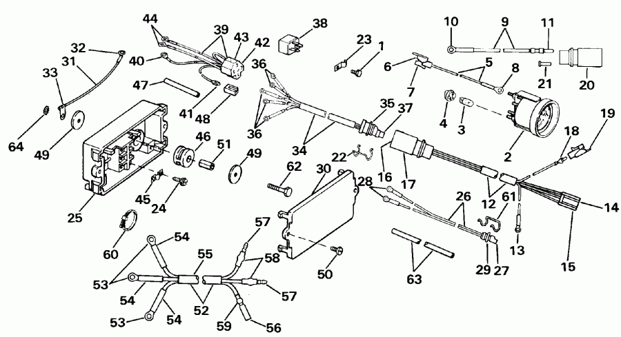 ��������� ����� Evinrude E225PXESS 1990  - wer Trim / tilt ��������� - wer Trim/tilt Electrical