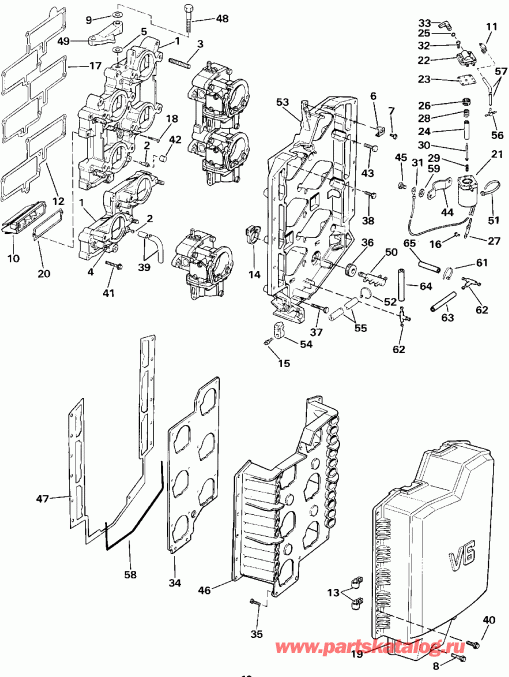 �������� ��������� ����� EVINRUDE E225TLESS 1990  - take ��������� - take Manifold