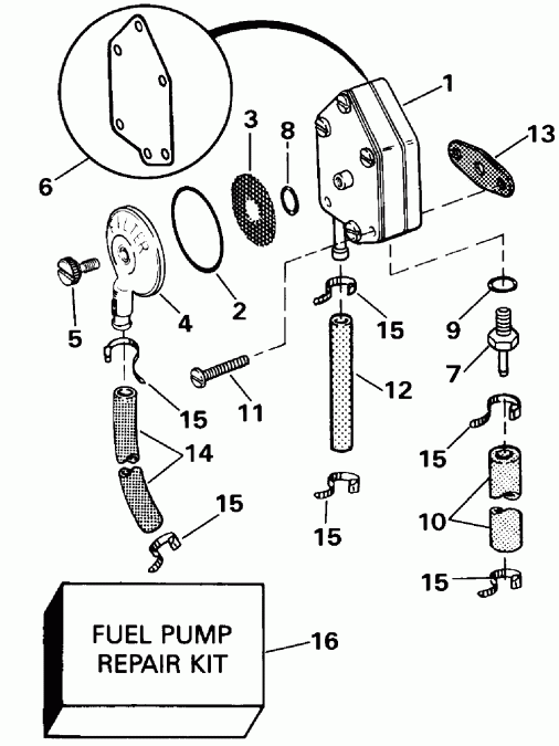 ��������� ��������� Evinrude E25ELESE 1990  - Late P����uction / Late Production