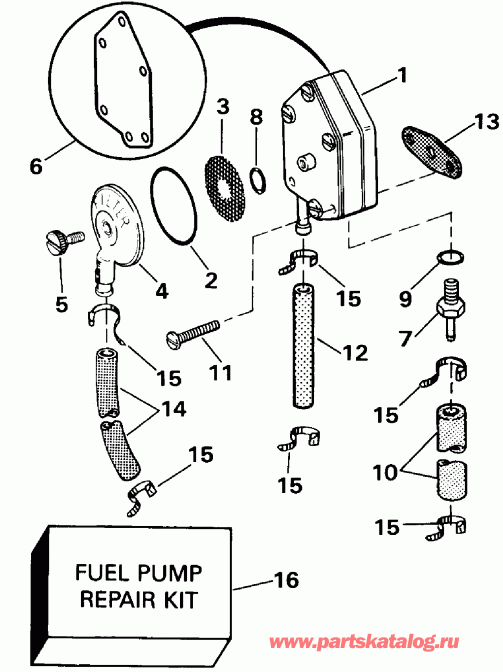 �������� ��������� ����� EVINRUDE E25RESB 1990  - Late P����uction