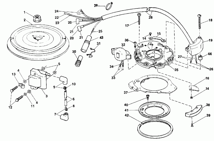 ��������� Evinrude E25RESB 1990  - nition - nition