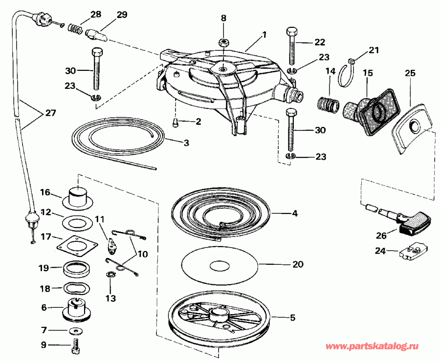 �������� ��������� ����� Evinrude E25RESB 1990  - wind Starter - wind �������