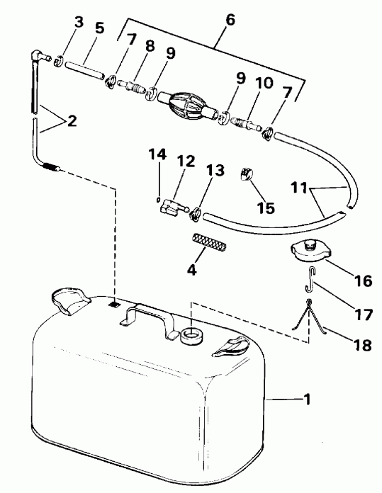 ��������� ��������� Evinrude E25RWESA 1990  - el Tank Without Gauge