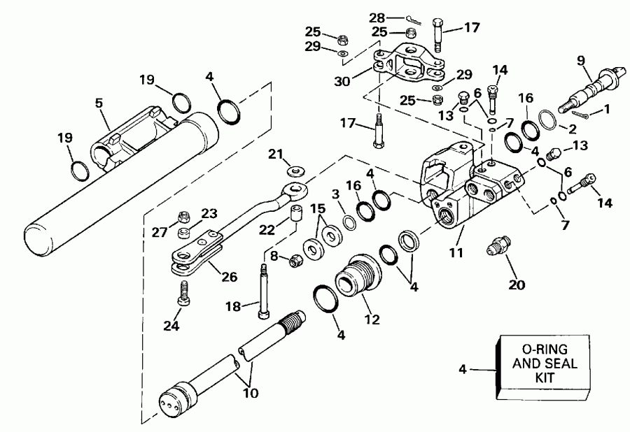 ��������� Evinrude E300CXESB 1990  - linder & Valve Assembly