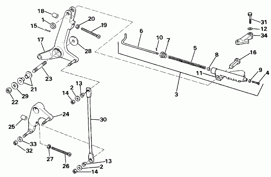  EVINRUDE E300PLESB 1990  - rottle Linkage / rottle ��������� ��������