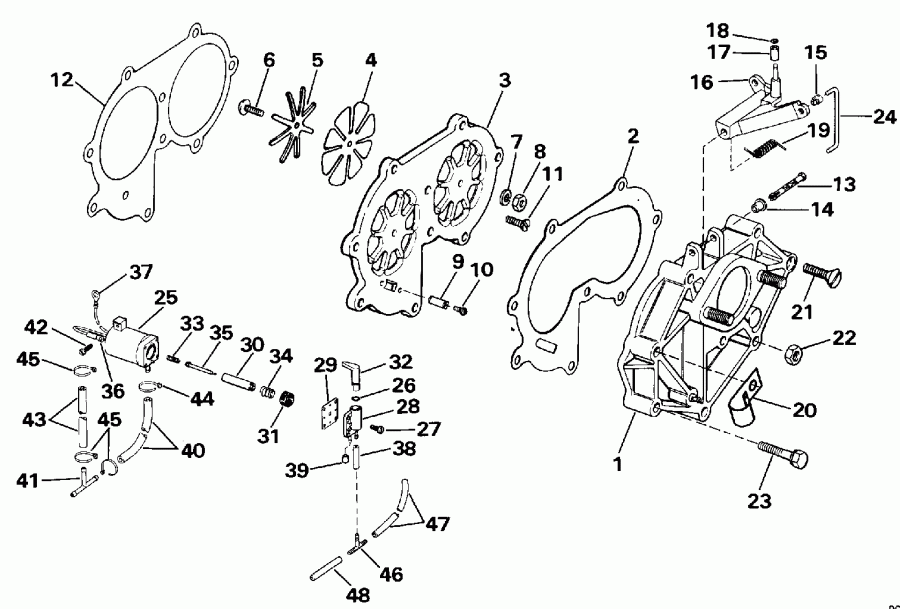 �������� ����� Evinrude E30EESS 1990  - take ��������� - take Manifold