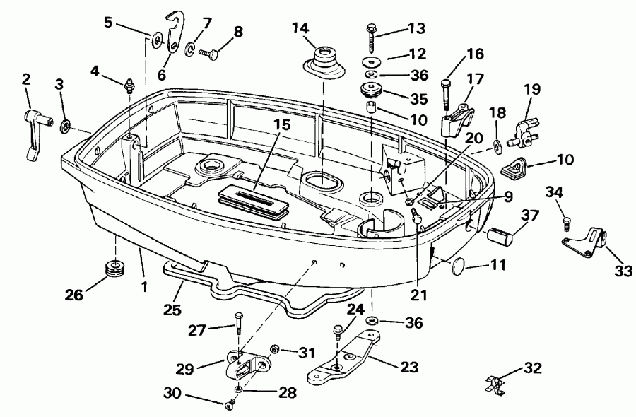 ��������� �������� ����� EVINRUDE E30EESS 1990  - wer ������ ��������� (�����) - wer Engine Cover