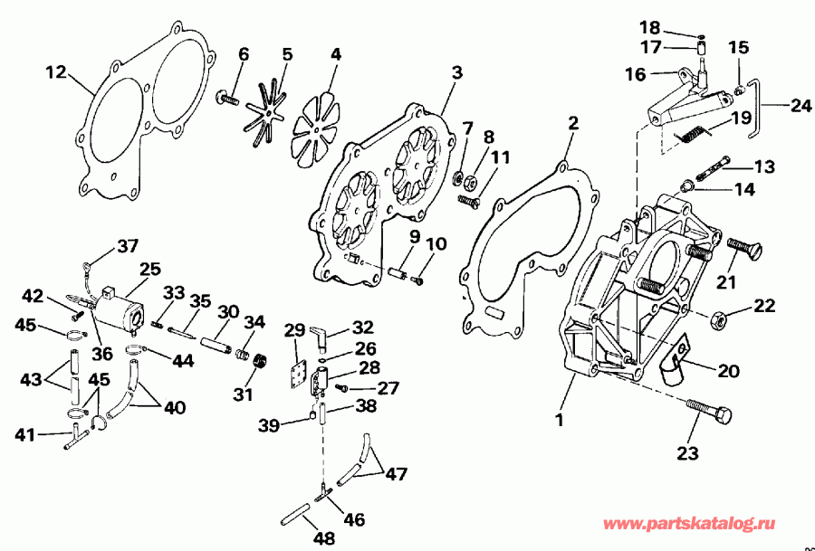 �������� ����� EVINRUDE E30ELESS 1990  - take ��������� - take Manifold