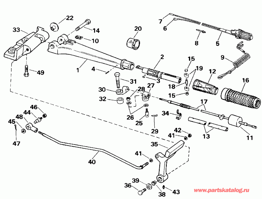  EVINRUDE E30TEESS 1990  - eering And Shift Handle
