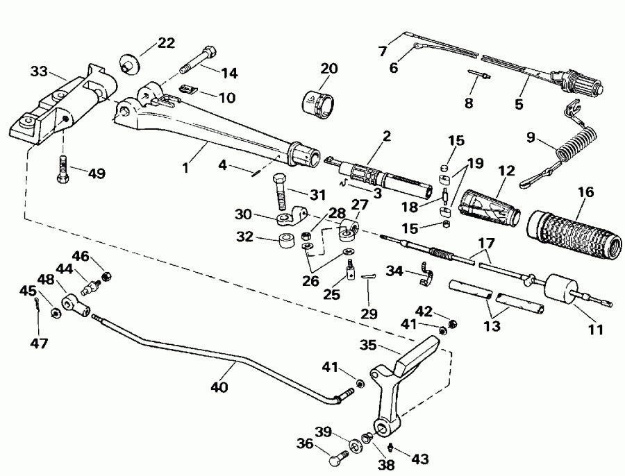 ����� EVINRUDE E30TELESS 1990  - ee������ � ������������� Handle