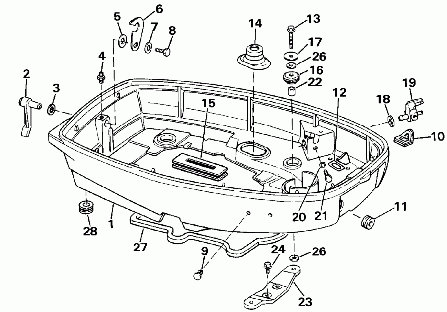 ��������� ����� EVINRUDE E35RLESS 1990  - wer Engine Cover