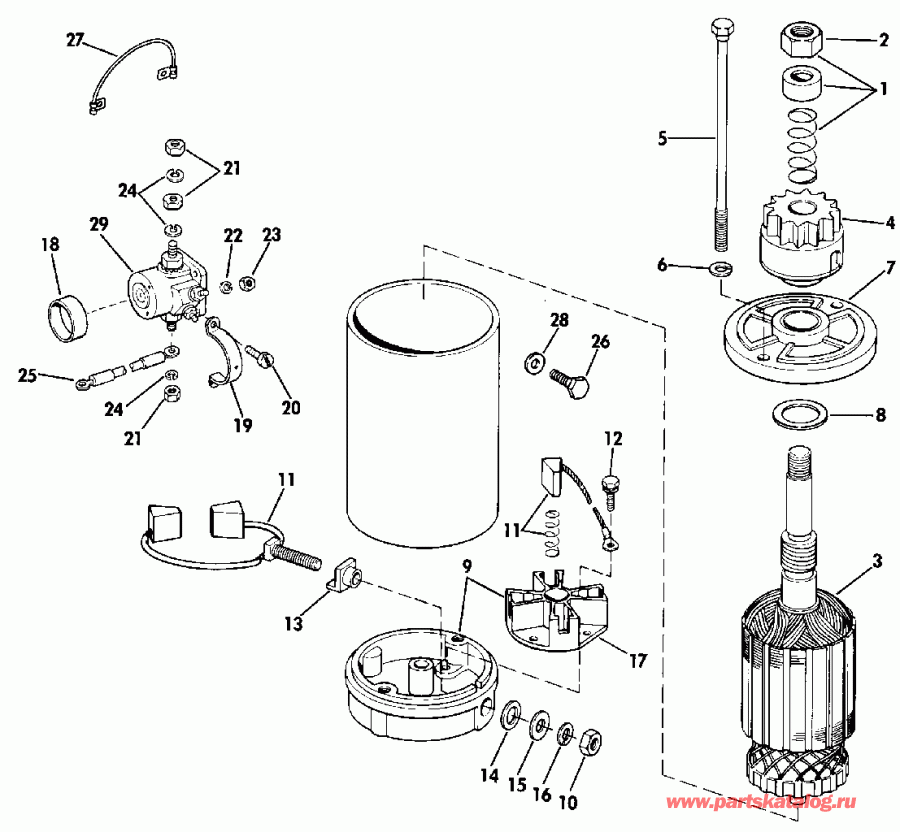  EVINRUDE E40ELESR 1990  - ectric Starter & Solenoid