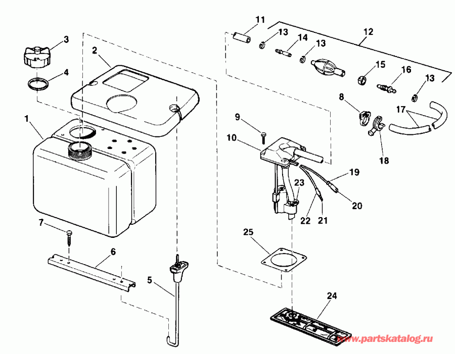 ��������� ����� EVINRUDE E40ELESR 1990  - 1.8 Gallon ( P/n 175000 ) / 1.8 ������ ( P / n 175000 )