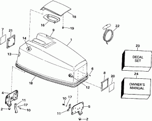 ������ ��������� (�����) - Johnson 50 (Engine Cover - Johnson 50)