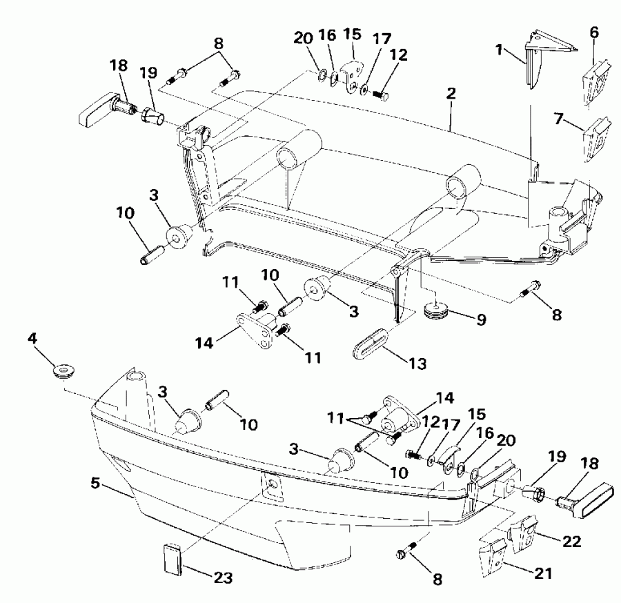 �������� ��������� ����� Evinrude E40TELESR 1990  - wer Engine Cover / wer ������ ��������� (�����)