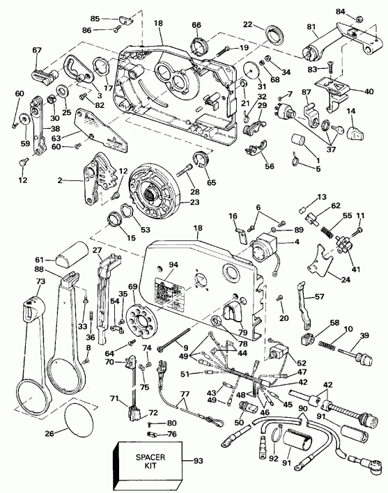  Evinrude E40TLESR 1990  - mote ���������� / mote Control
