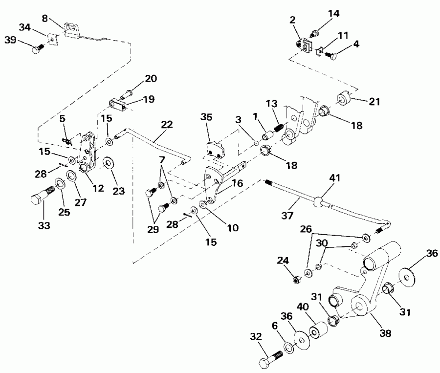 ��������� ����� EVINRUDE E40TTLESR 1990  - ift & Throttle Linkage (continued) / ift & ����������� ��������age (continued)