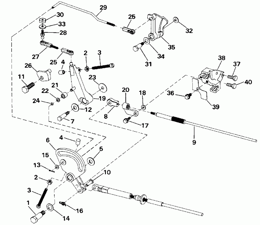 ��������� �������� ����� Evinrude E40TTLESR 1990  - ift & Throttle Linkage - ift & ����������� ��������age