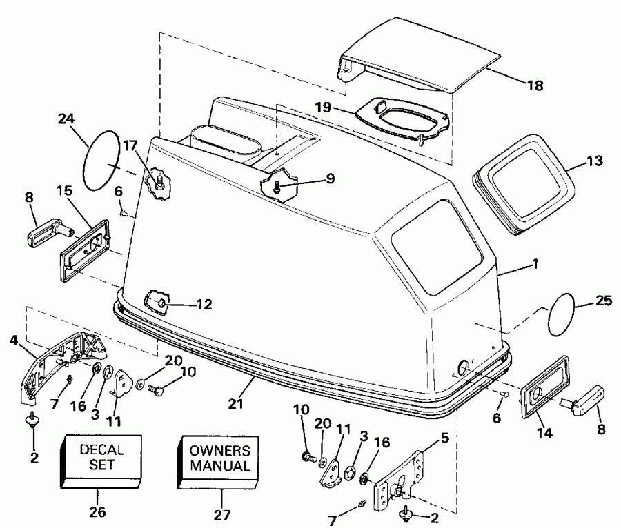 �������� ��������� ����� EVINRUDE E45RCLESR 1990  - Johnson Rope Start Only - Johnson ���� Start Only