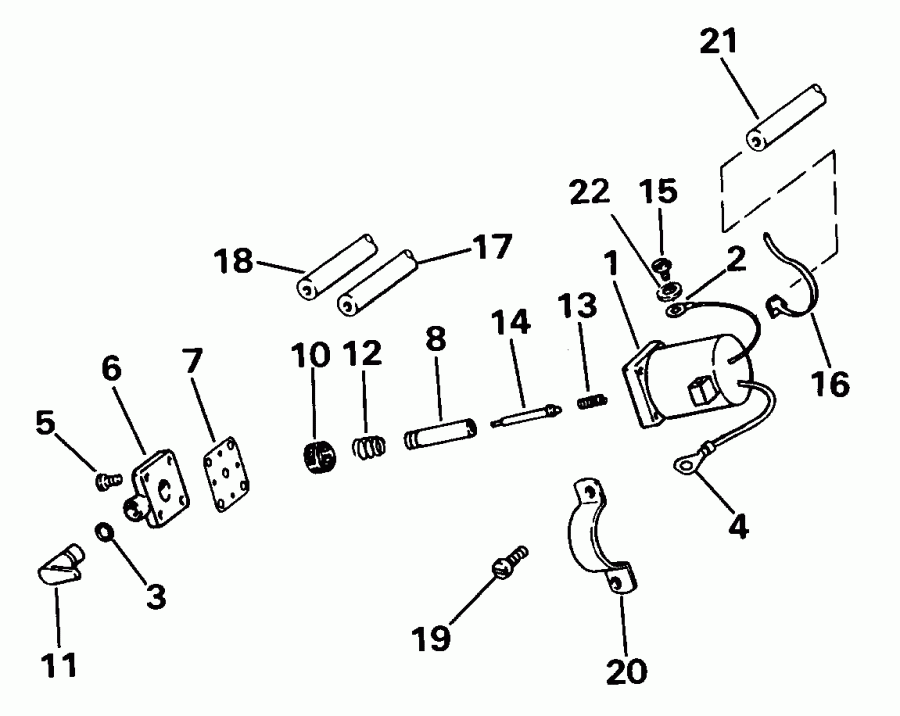 ��������� �������� ����� Evinrude E45WMLESR 1990  - Electric Start / Electric Start