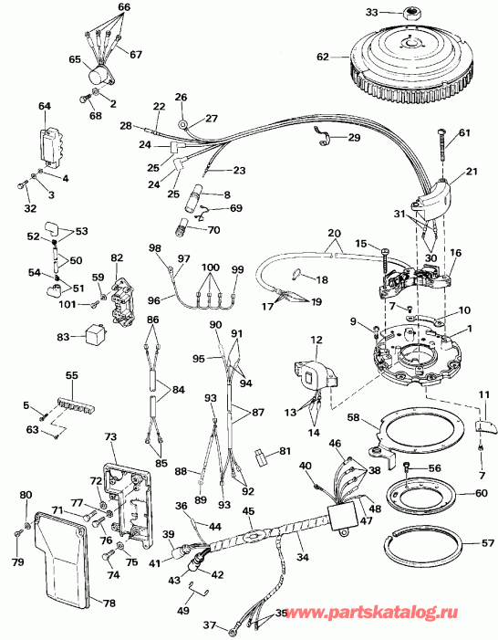 �������� ��������� ����� Evinrude E50BELESR 1990  - Electric Start Te-ttl Models / Electric Start Te-ttl Models