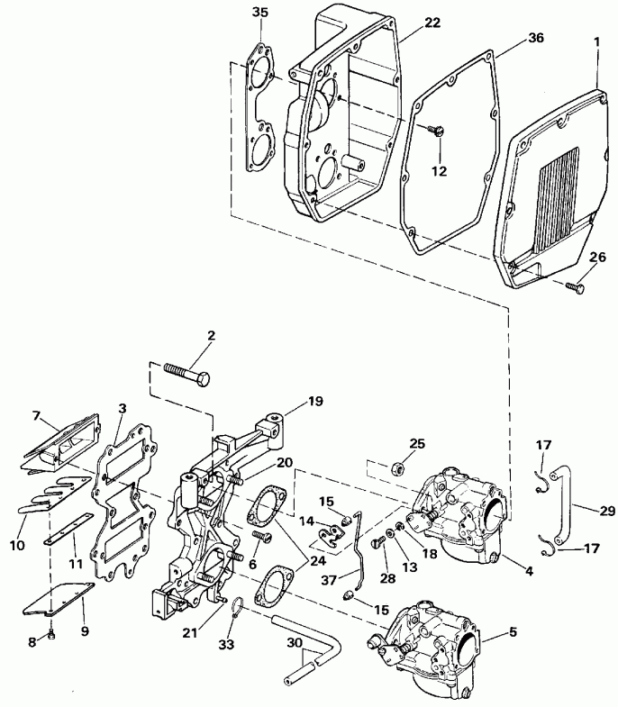 ��������� ����� Evinrude E50RNLIA 1990  - take ��������� - take Manifold