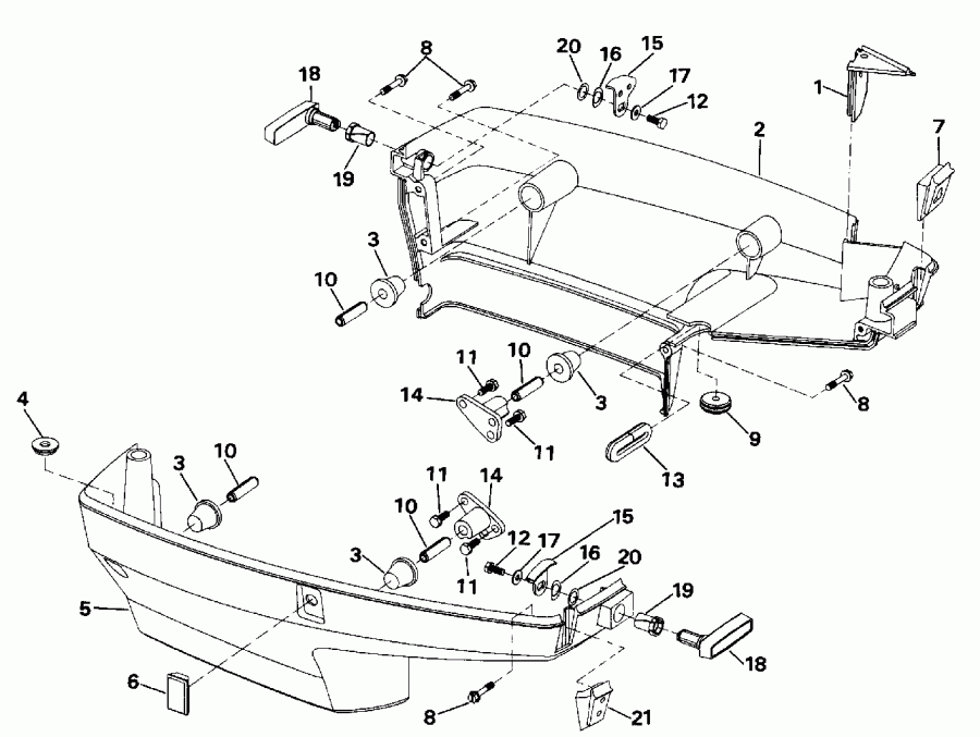 �������� ����� Evinrude E50RNLIA 1990  - wer Engine Cover - wer ������ ��������� (�����)