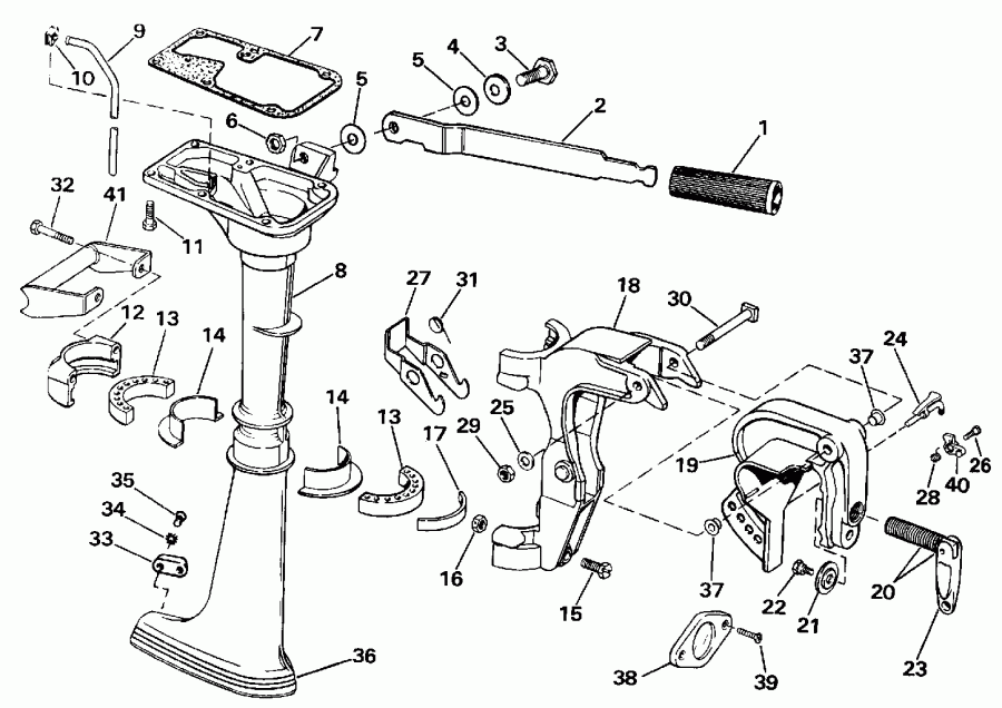 ��������� ��������� ������� E50TELESR 1990  - Evinrude Rope Start Only / Evinrude ���� Start Only