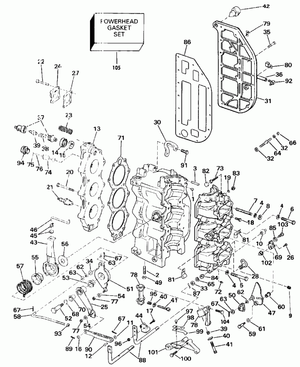 ����� Evinrude E60TTLESM 1990  - linder & ������ ���������