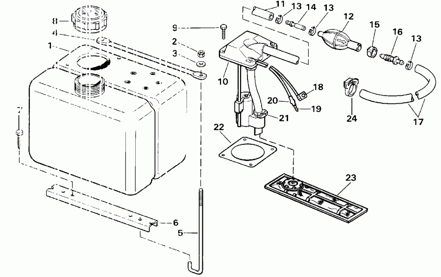 �������� ����� Evinrude E70ELESB 1990  - 8 ������ / .8 Gallon
