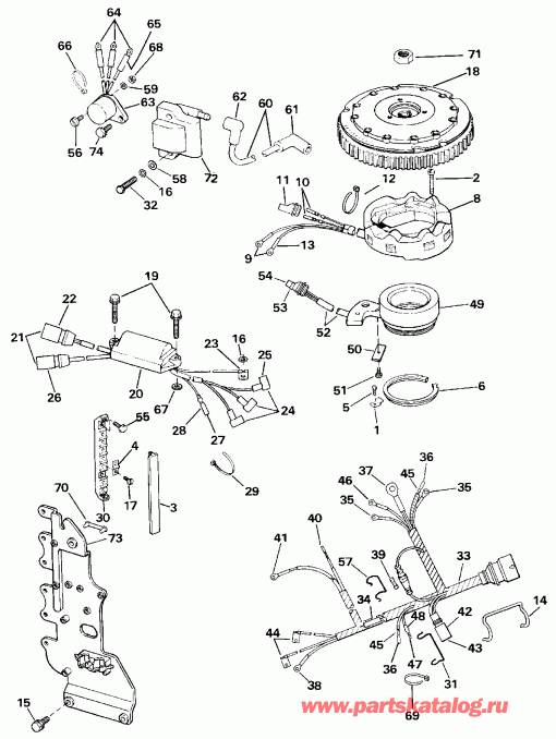 ��������� ��������� EVINRUDE E70TLESB 1990  - nition System - nition System