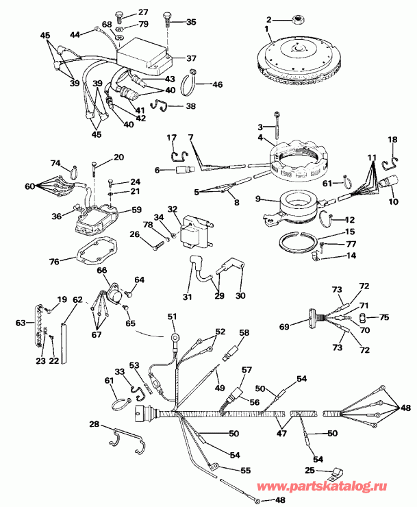 �������� ��������� ����� Evinrude E88MSLESA 1990  - nition System / nition System