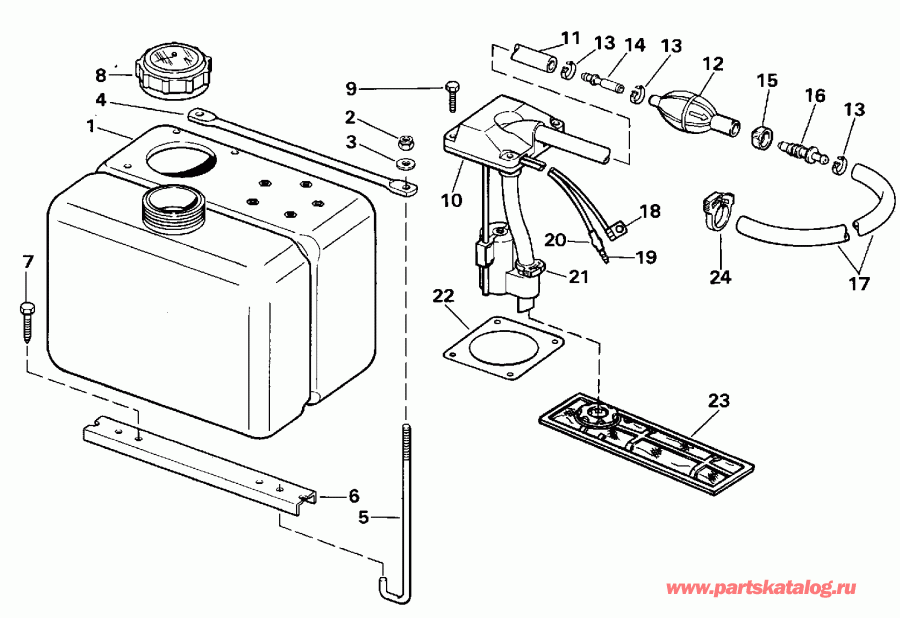 �������� ����� Evinrude TE40ELESR 1990  - .8 Gallon - 8 ������