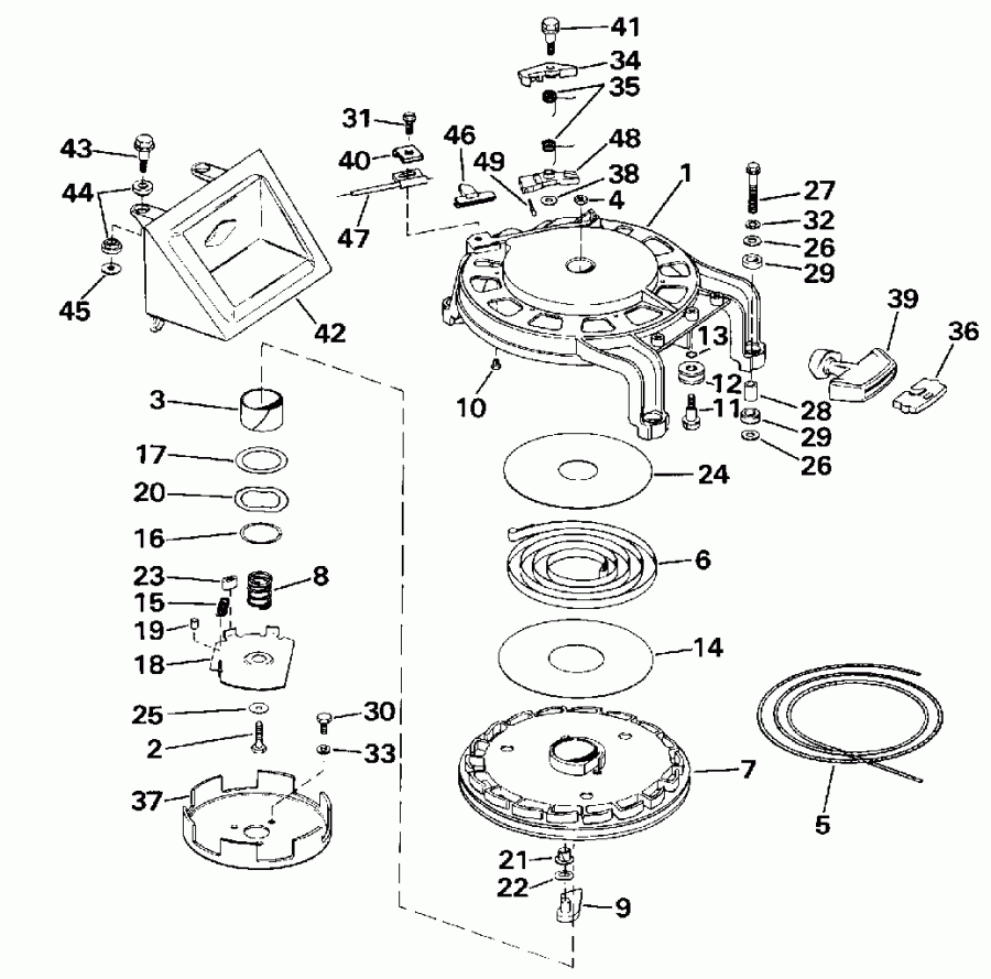 ��������� ��������� EVINRUDE TE40TELESR 1990  - wind Starter - wind �������