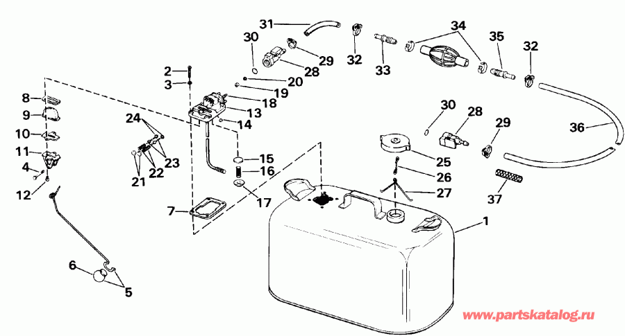 ��������� �������� ����� EVINRUDE TE50TLESR 1990  - el Tank - el Tank