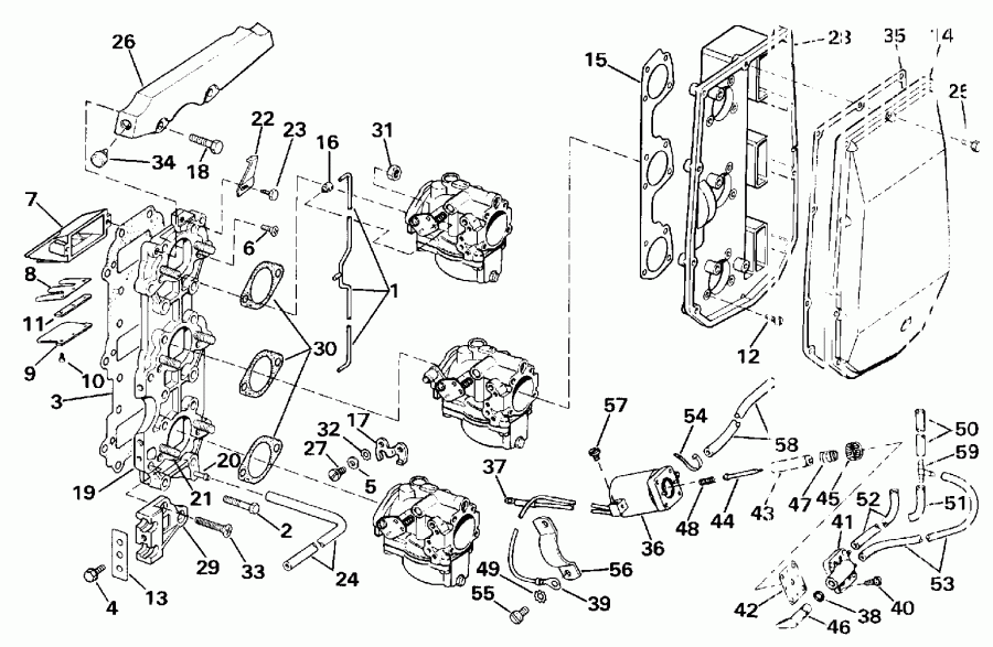 ����� Evinrude TE60TLESF 1990  - take ��������� / take Manifold