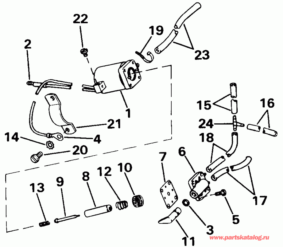 ����� Evinrude TE70TLESB 1990  - ectric Primer System