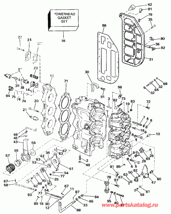 ��������� ������� TE70TLESF 1990  - linder & Crankcase - linder & ������ ���������