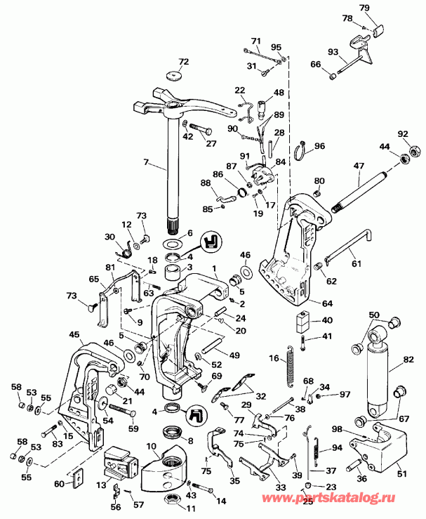 ��������� ����� EVINRUDE VE100SLESB 1990  - dsection - dsection